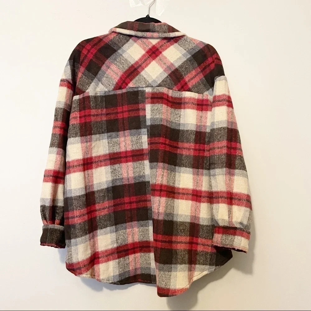 HYFVF NWOT Red Plaid Western Shacket Cowgirl Rodeo Americana Rustic Ranch